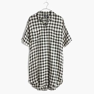 Madewell Courier Shirt Dress Buffalo Check Large